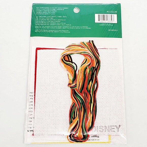 Disney WINNIE THE POOH PIGLET TIGGER Ornament Counted Cross Stitch Kit Janlynn - Picture 7 of 8